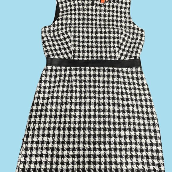 Women's Vintage Joe Fresh Medium Black & White Houndstooth Dress 🖤✨ - Picture 1 of 9